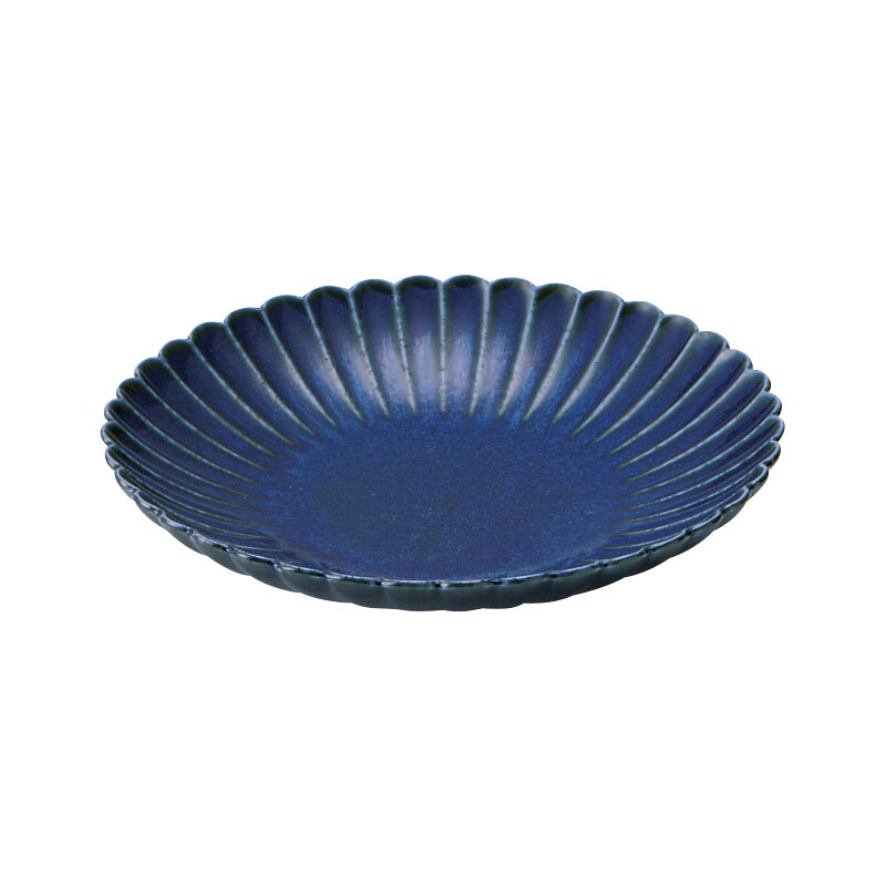 Mino Ware - 菊型　18cm 中皿　瑠璃