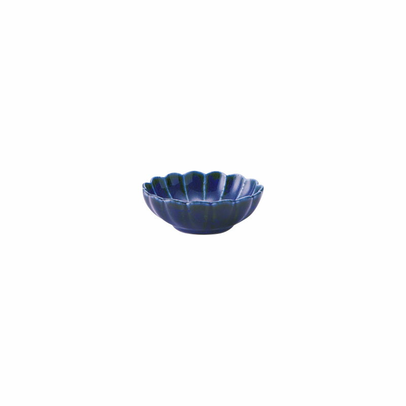 China - 菊型　7cm 小鉢　瑠璃
