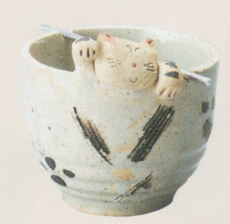 ネコ 香鉢/手づくり【陶器香皿/香鉢