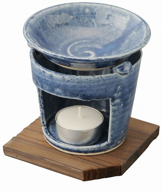 茶香炉（藍）/手作り（日本製）贈