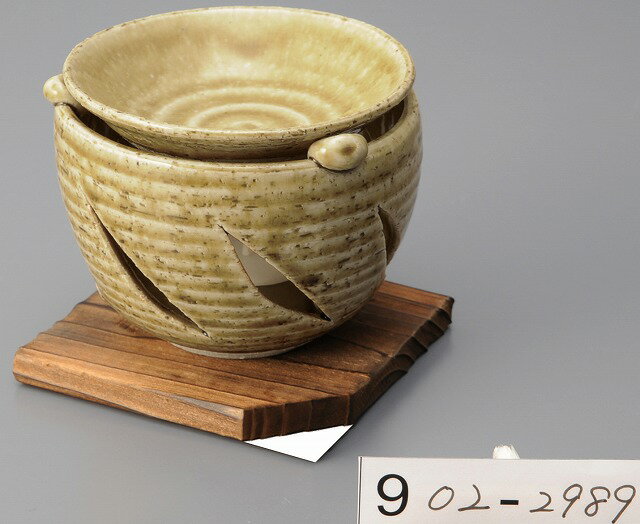 茶香炉(黄釉)/手作り（