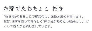 お芽でたおちょこ　招き　白/赤松