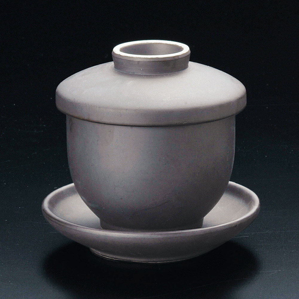いぶし黒3.5寸丸皿（ハマ付）