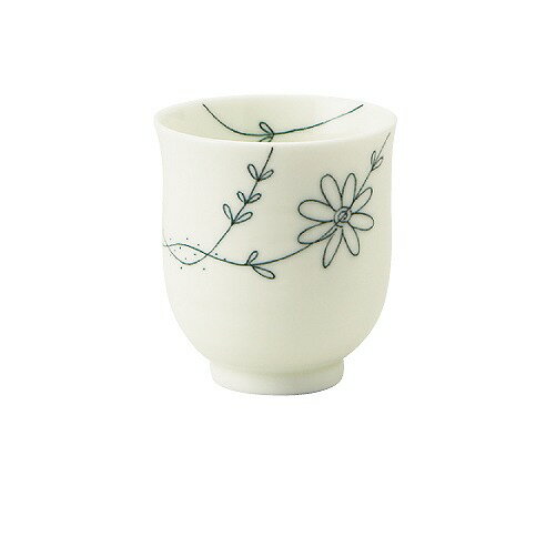 フラワーライン　白磁六兵衛長湯呑み（おしゃれ湯飲み/湯のみ）