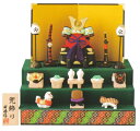兜飾り三段飾り(陶器/五月人形)