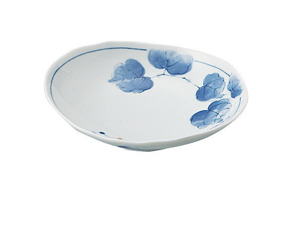 黄なずな　四〇楕円深皿