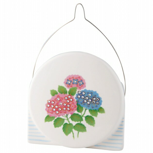 [蚊遣り器 蚊やり 和 虫除け対策 除虫菊の蚊遣器]丸蚊遣器　あじさい スワロフスキー