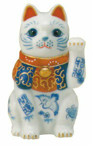 開運アップ！染錦開運招福招き猫、左手上げ3.5号【開運アイテム 招き猫 販売 まねき猫 新築祝い 開 ...