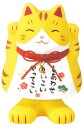 錦彩ぴょんニャン招き猫（トラ）置物　 新築 開店 祝い 贈り物 開運 縁起物 敬老の日