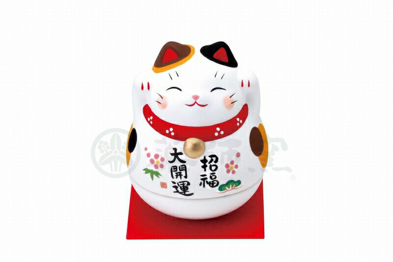 錦彩 おきあがり 開運 招き猫 陶器 置物 インテリアのサムネイル