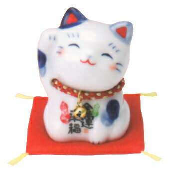 【招き猫 陶器 招福 開運】染錦おかねまねき猫のサムネイル