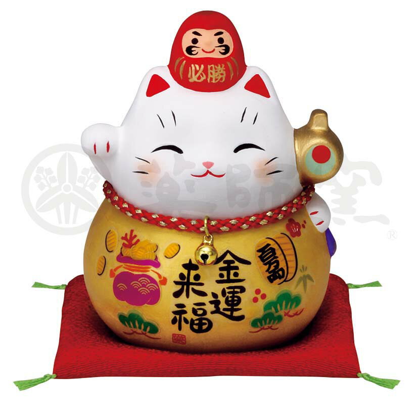 必勝だるま招き猫陶器達磨置物インテリア