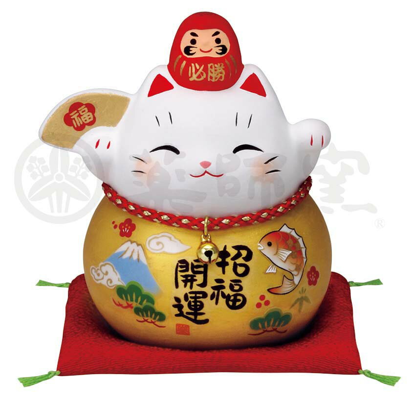 必勝だるま招き猫陶器達磨置物インテリア