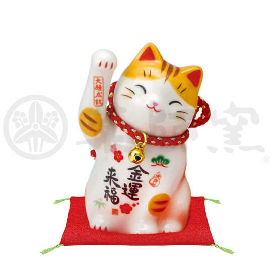 China Ornaments - 彩絵金運来福招き猫