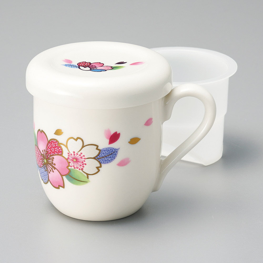 桜柄NP蓋付マグ茶こし付