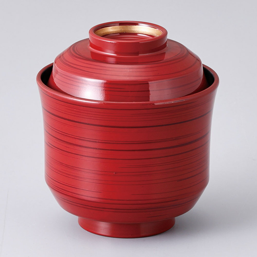 Other Tableware - ［木質］天竜寺箸洗椀 紅ライン高台内金内黒