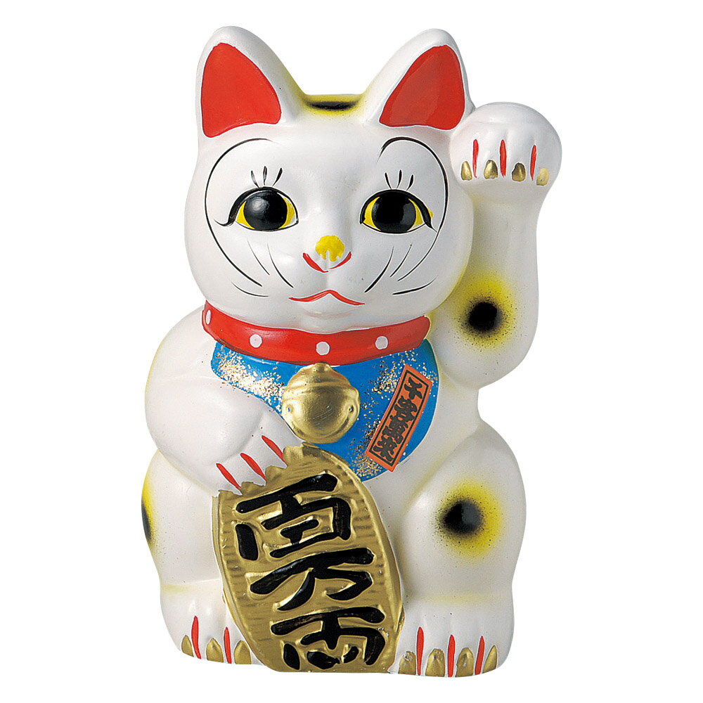 Other Tableware - 白8寸招き猫（左）