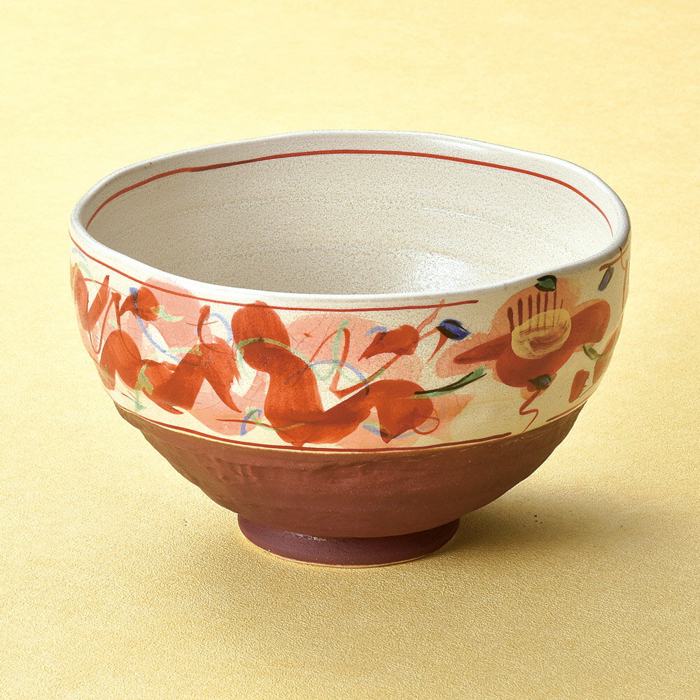 赤絵花鳥赤ひずみ丼