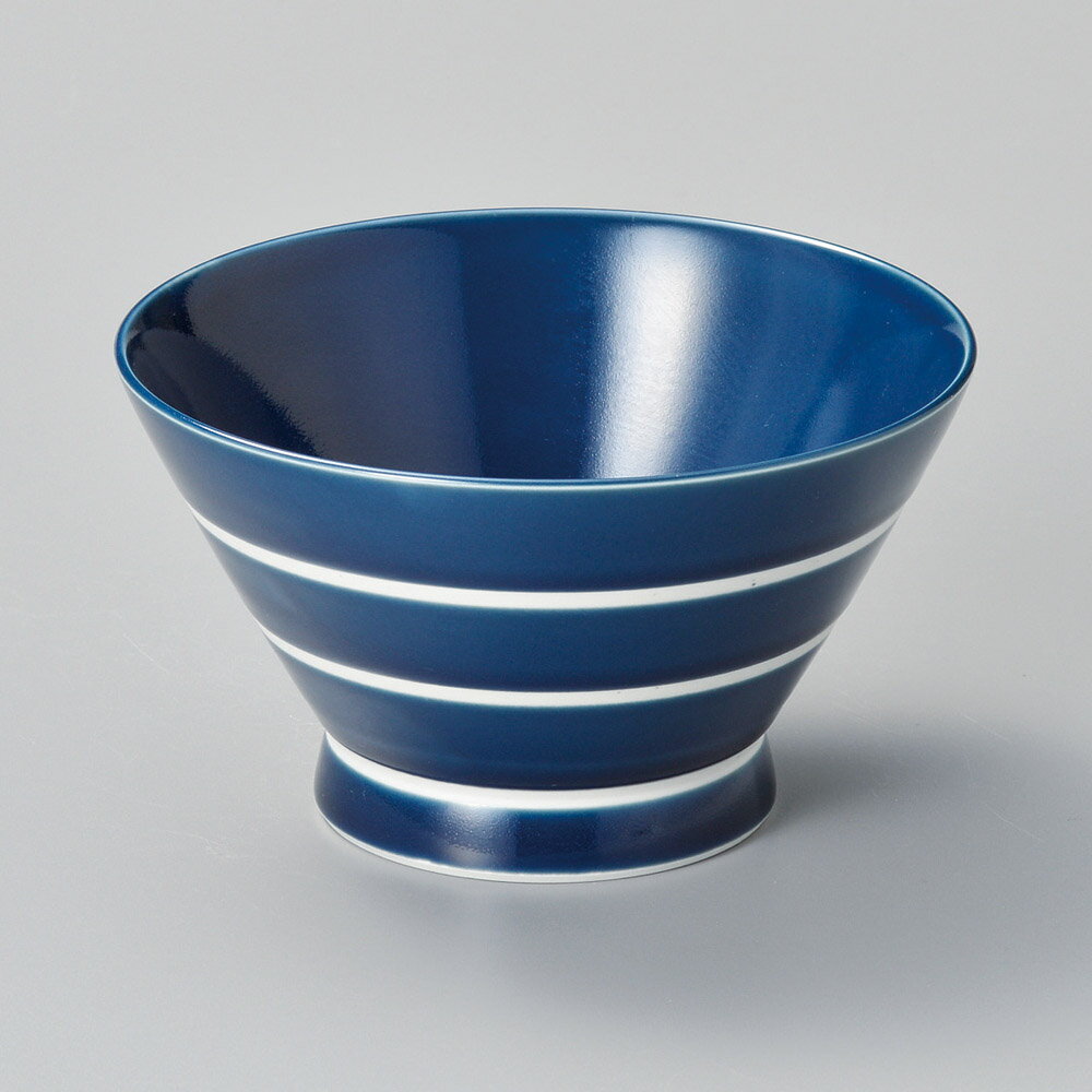 ボーダーくらわんか丼 青（有田焼）