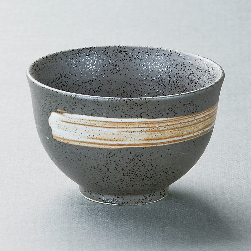 Ramen Bowls - 黒斑点白刷毛反茶碗