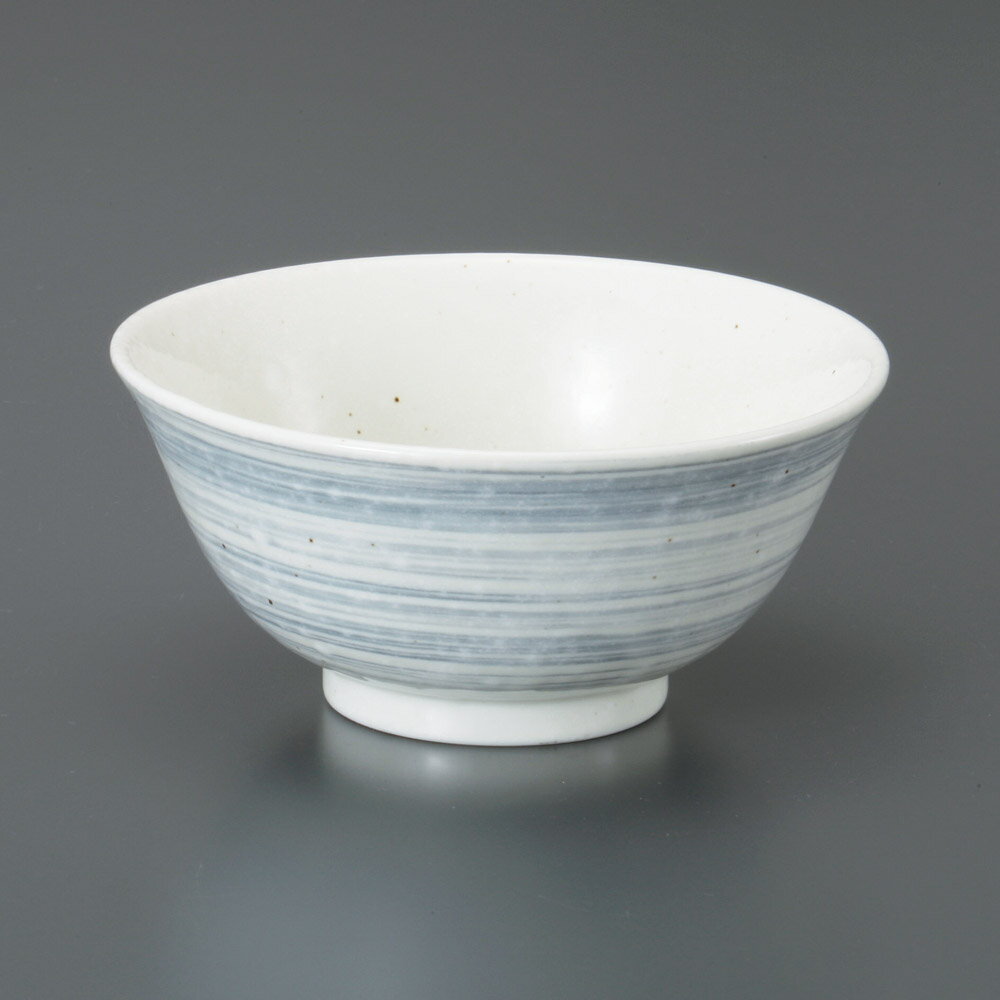 渦粉引グレー茶漬碗