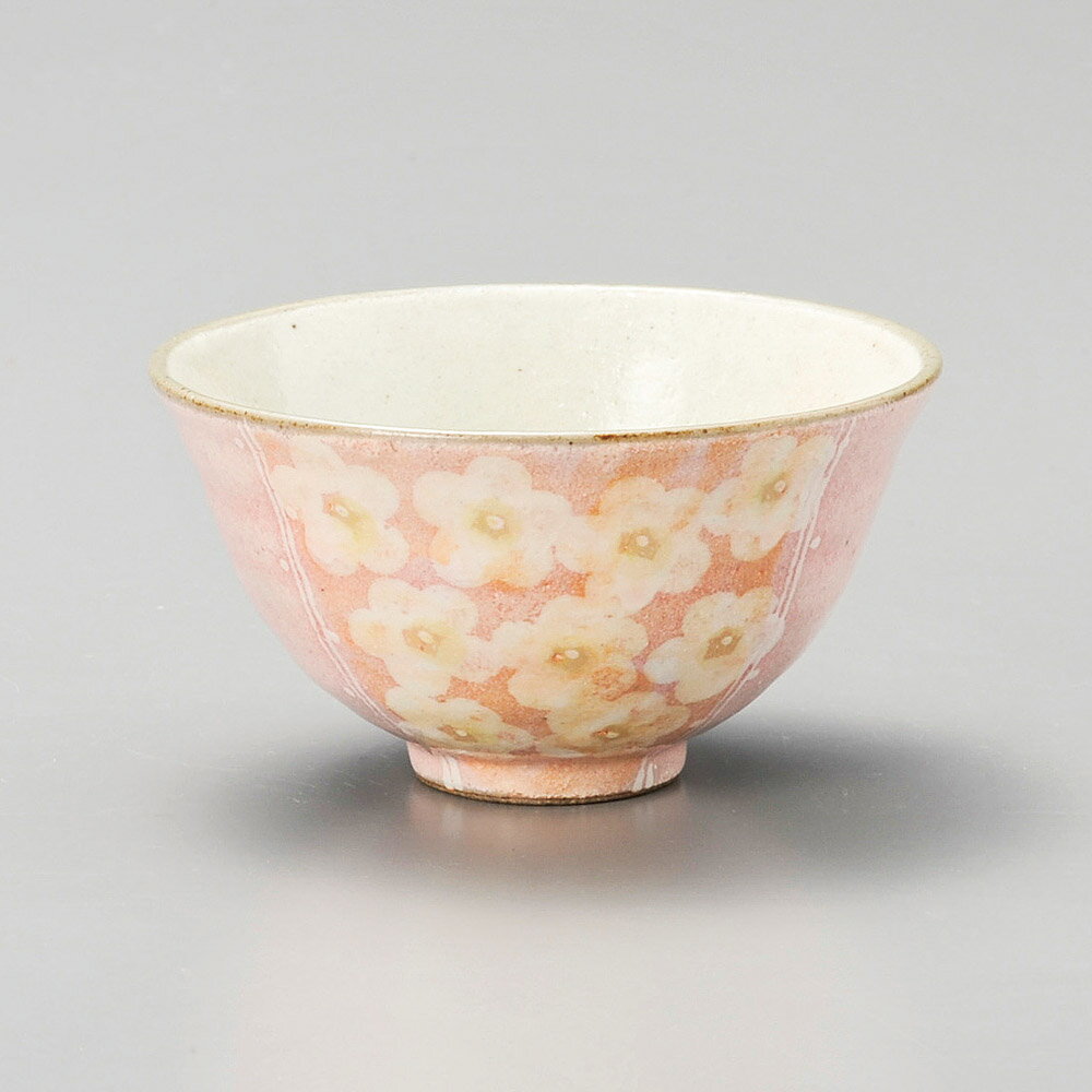 粉引花畑飯碗 ピンク