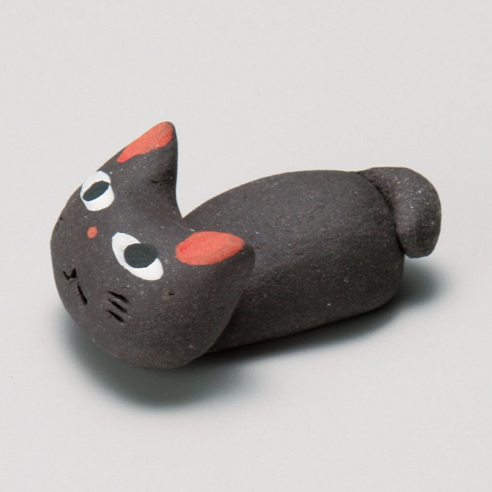 手造り猫黒箸置