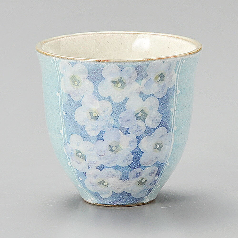 Rakuten - 粉引花畑湯呑 青
