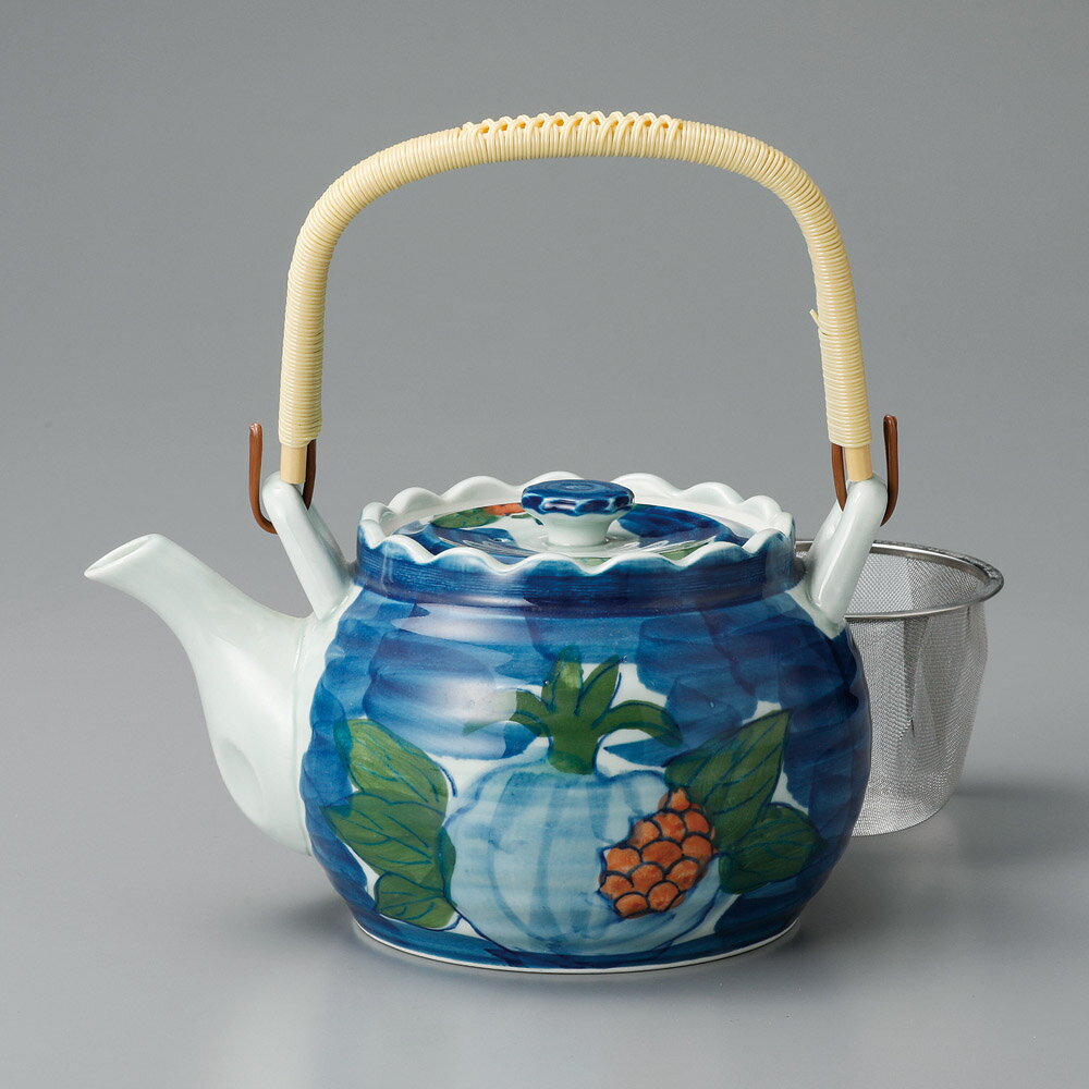 ザクロ絵U付8号土瓶（有田焼）