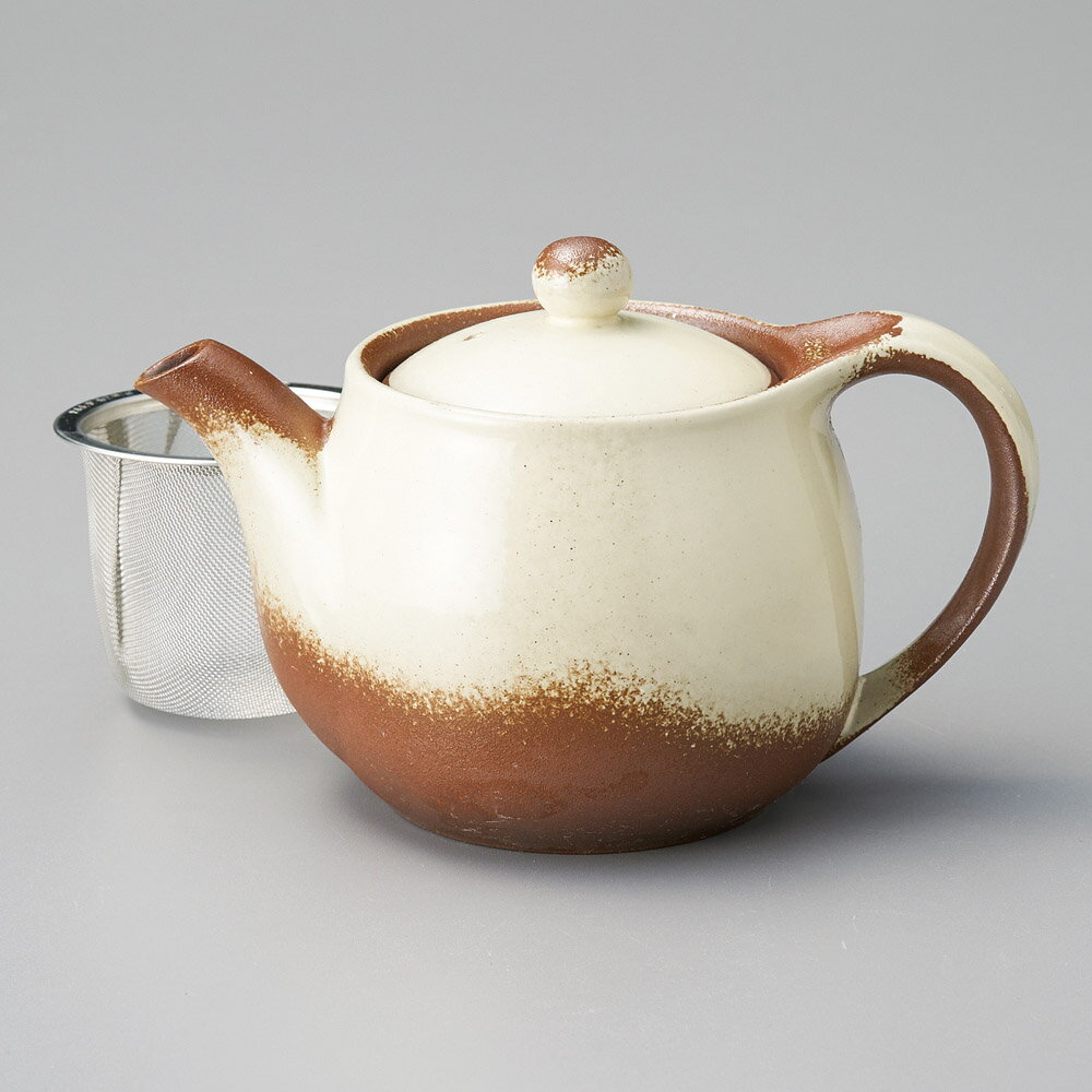 Tea-Utensils - 万古ポット2.0白（カゴ網付）（萬古焼）