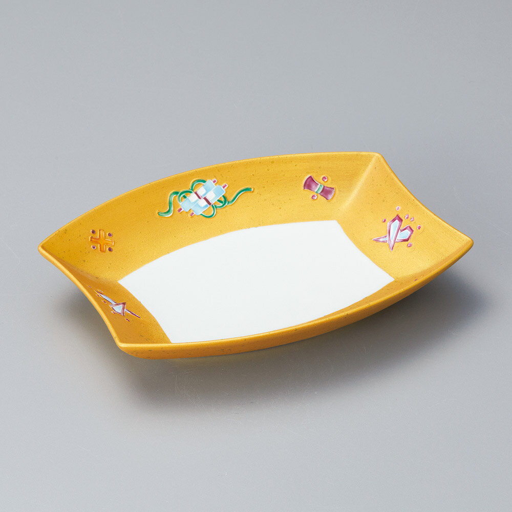 雲母金宝尽分銅銘々皿（有田焼）