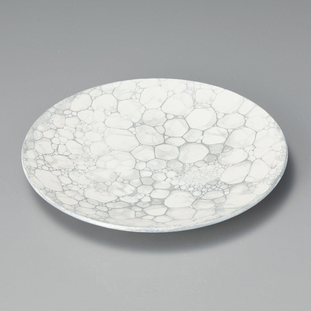 メタルグレー月面5寸丸プレート（有田焼）