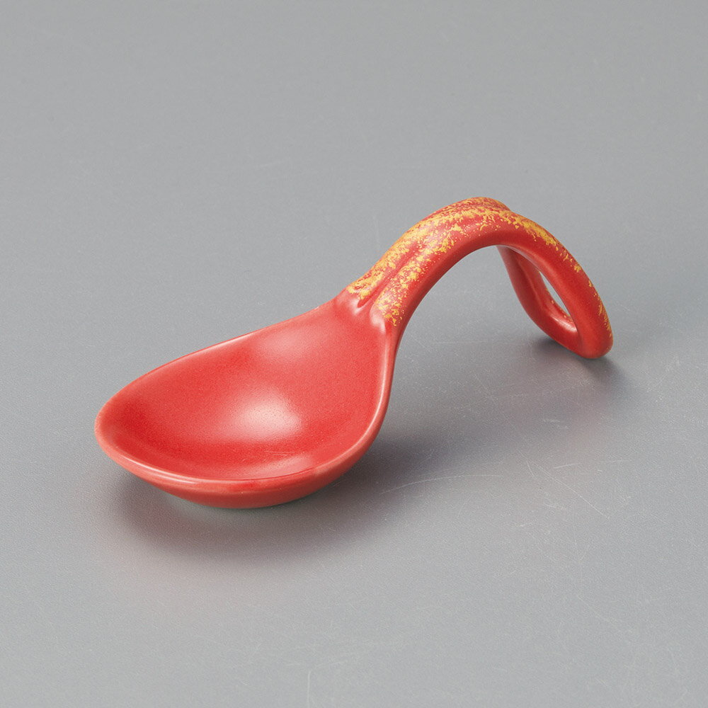 赤マット雲母金叩スプーン珍味（有田焼）