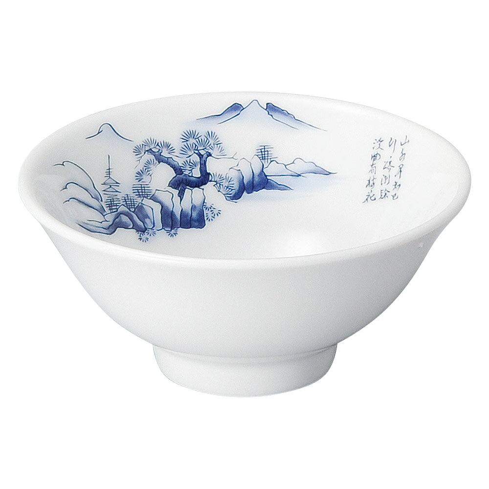 上絵山水 3.6汁碗