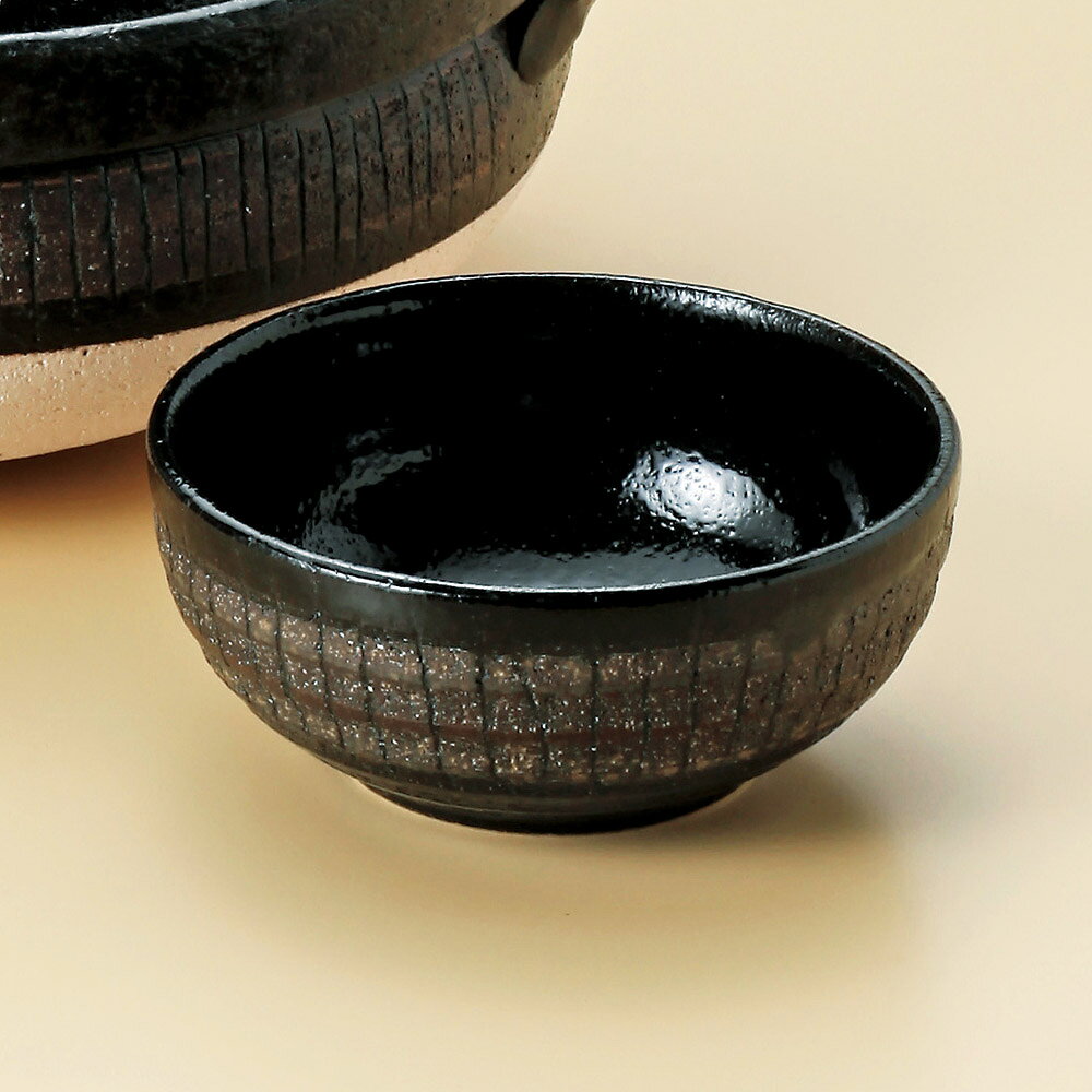 黒十草丸小鉢（萬古焼）