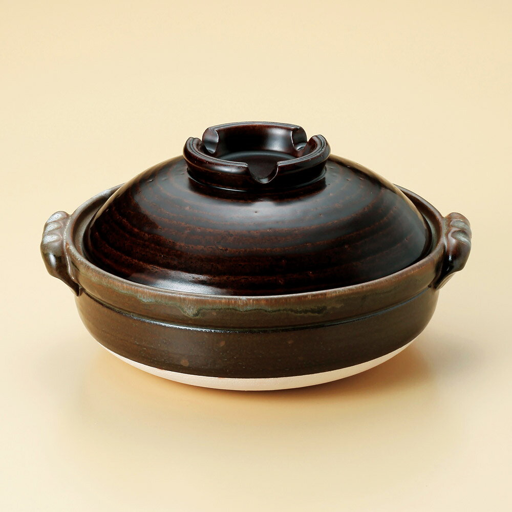 Earthen Pots - 鉄釉9号鍋（萬古焼）