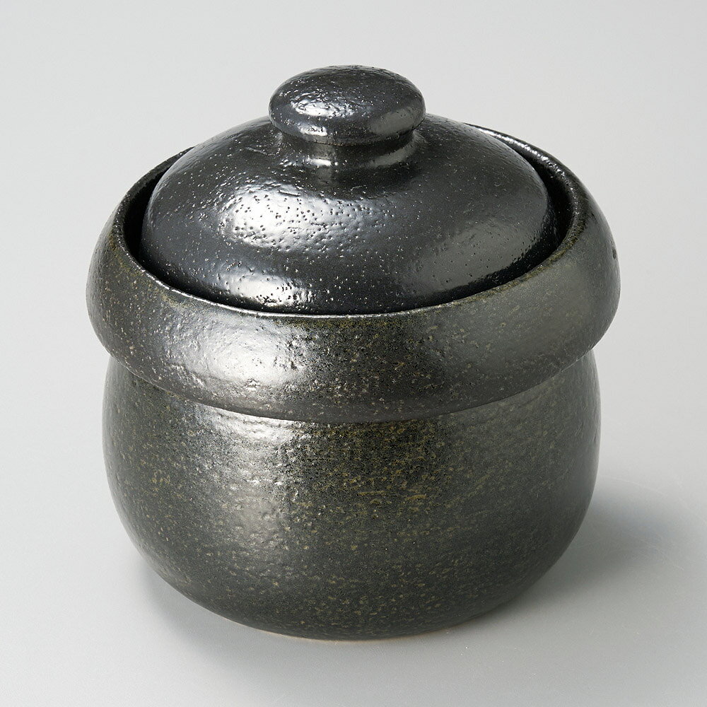 黒釉壺型ごはん鍋2合炊（萬古焼）