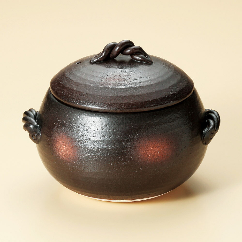 Earthen Pots - 黒丸ごはん鍋（大） 7合炊（萬古焼）