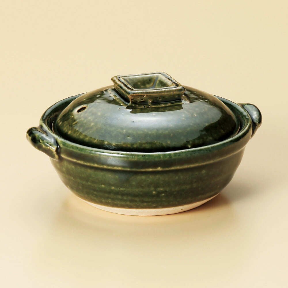Earthen Pots - 織部4号中深鍋（萬古焼）