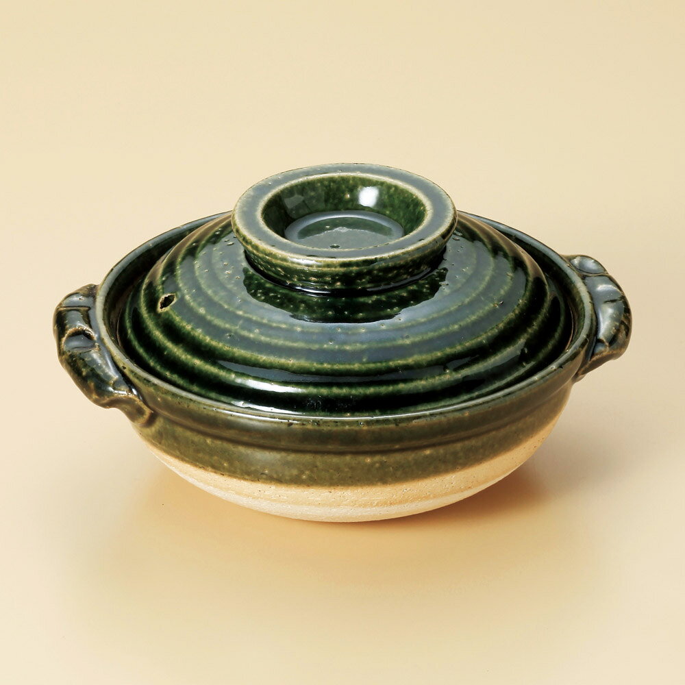 Earthen Pots - 織部5号鍋（萬古焼）
