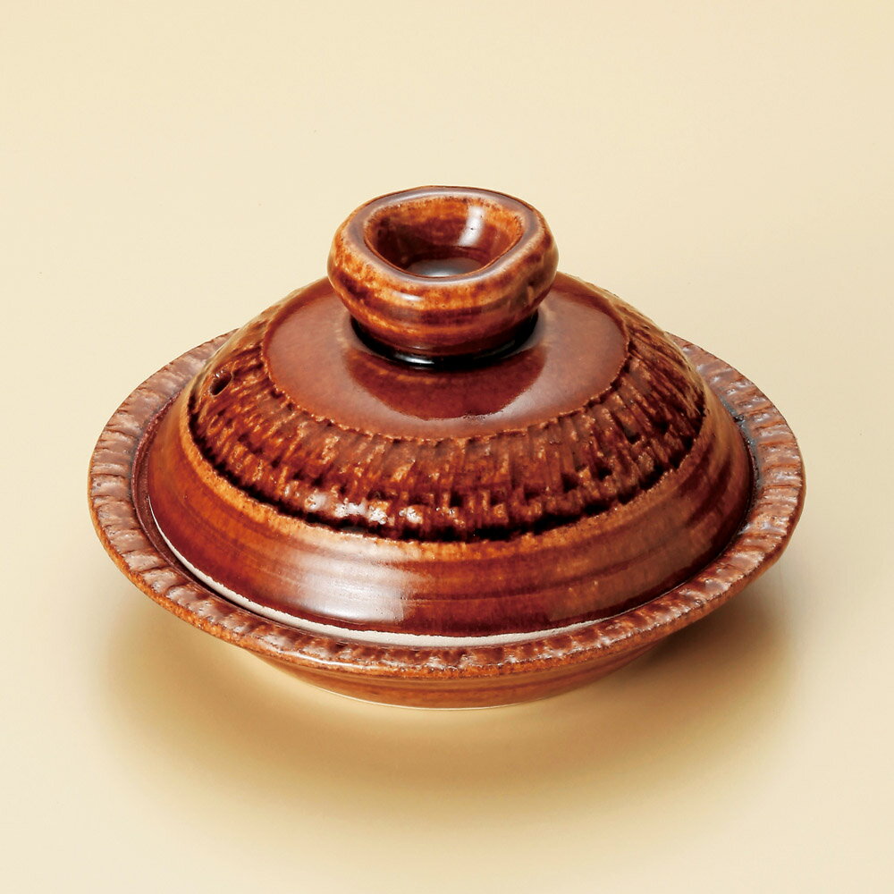 Earthen Pots - アメ釉（手造り）5号陶板（萬古焼）