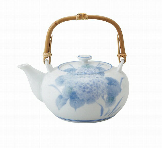 淡彩あじさい京型急須土瓶（つる付）