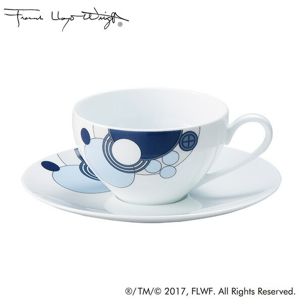 ノリタケ　フランク・ロイド・ライトインペリアルブルー(キャバレー)ティー・コーヒー碗皿