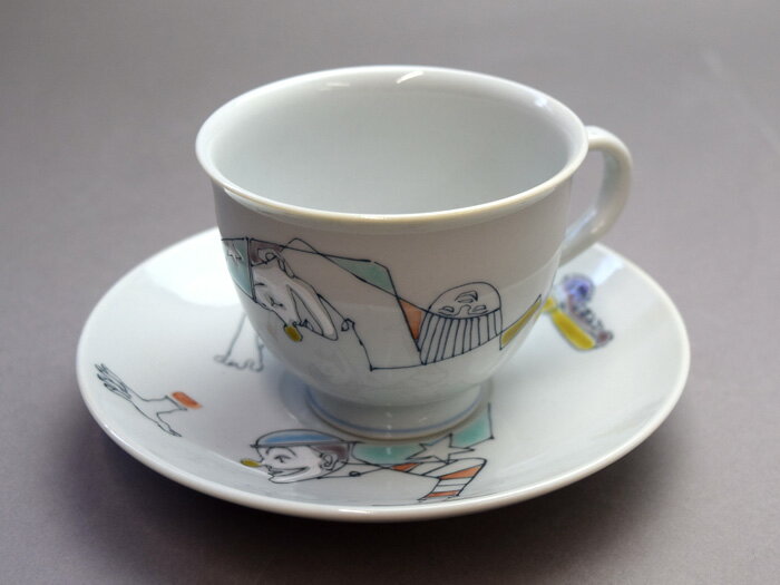 【九谷焼】ピエロ珈琲碗皿