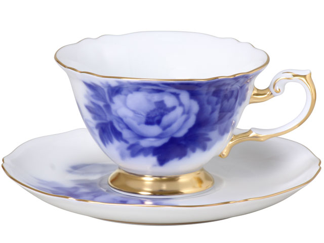 大倉陶園 岡染ぼたんカップ&ソーサー