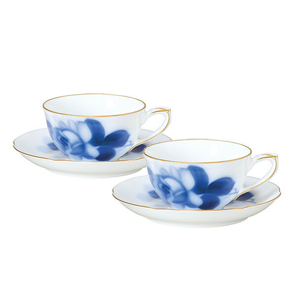 大倉陶園 8211 ブルーローズ 新・ティー碗皿ペアセット