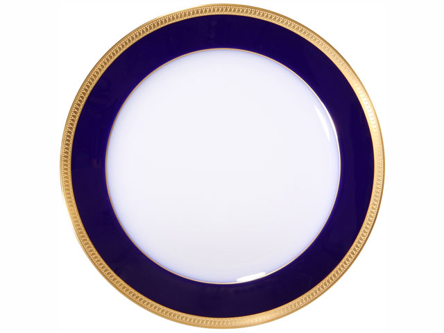 大倉陶園　ルリ片葉金蝕 シリーズ 26cmミート皿