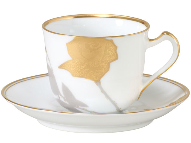 大倉陶園 金蝕ばらシリーズ コーヒー碗皿