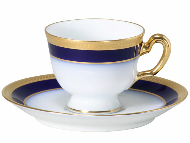 大倉陶園 ルリ片葉金蝕 シリーズ デミタス碗皿