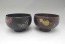 山中漆器榎(エノキ)錆六瓢布袋汁椀ペアセット(化粧箱入り)(3)